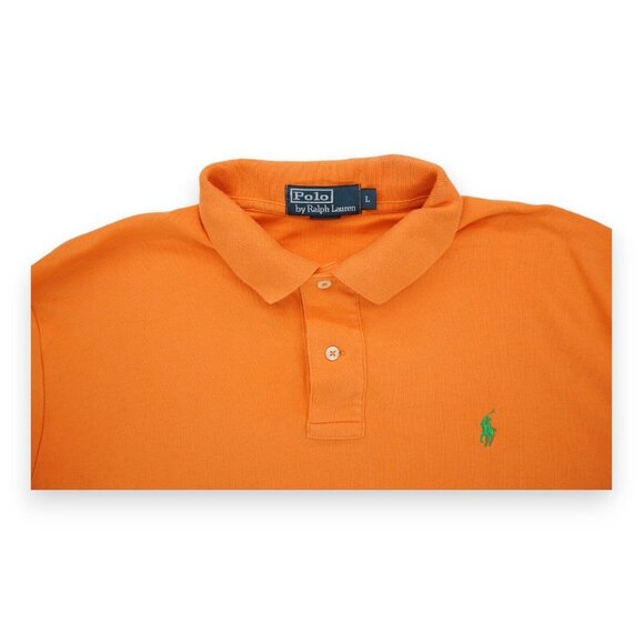 Vintage Polo by Ralph Lauren Interlock Shirt Orange‎ Size Large Men's - Picture 3 of 4